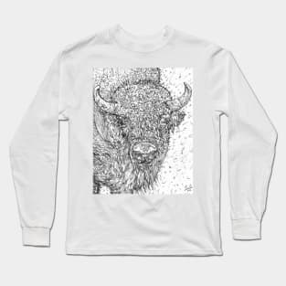 BISON - pencil portrait .1 Long Sleeve T-Shirt